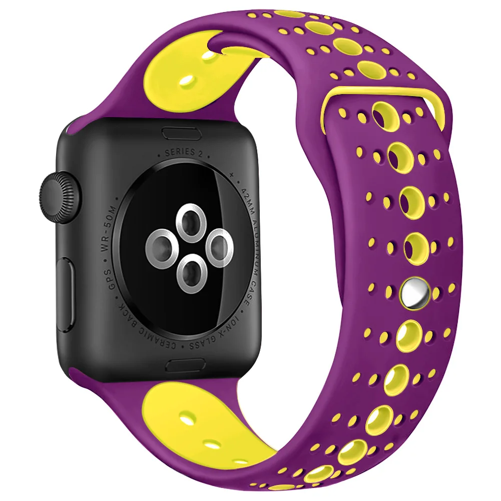Ремешок для часов силиконовый спортивный ремешок для Apple Watch 5 4 3 2 1 40 мм 44 мм резиновый ремешок для Iwatch 4 5 42 мм 38 мм аксессуары для ремешка