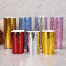 

50pcs Gold Cupcake Liner Baking Cup Muffin Cupcakes Paper Cup Wedding Caissettes Cake Wrapper Box Cup Cake Mould Decorating Case