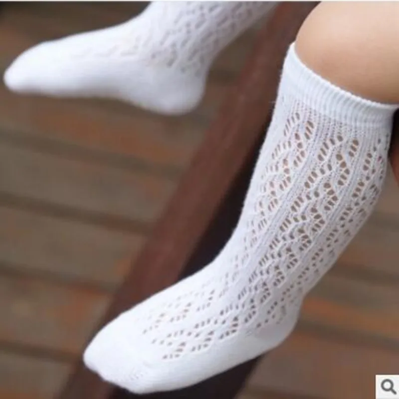 

Soft Cute Kids Knee High Socks Baby Boys Girls Cotton Mesh Breathable Soft Socks Newborn Infant Non-slip Long Socks Suit for 0-3