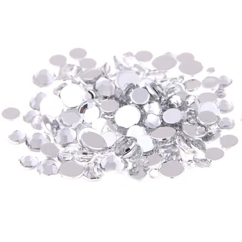 

Cryatal Clear Color 1.5~20mm Flat Back Round Acrylic Rhinestones Beads,3D Acrylic Resin Nail Art / Garment Decoration