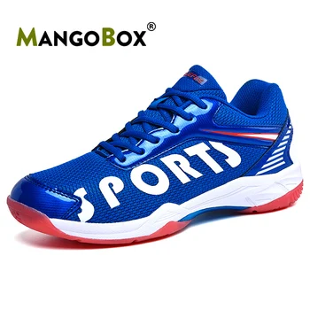 

New Badminton Shoes for Unisex Blue Gym Shoes Men Anti-Slippery Big Boy Badminton Trainers Cow Muscle Men Women Badminton Shoes