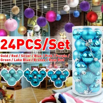 

24pcs/lot 60mm Christmas Tree Decor Ball Bauble Party Hanging Ball Ornament Decorations for Home Christmas New Year Decor Gift