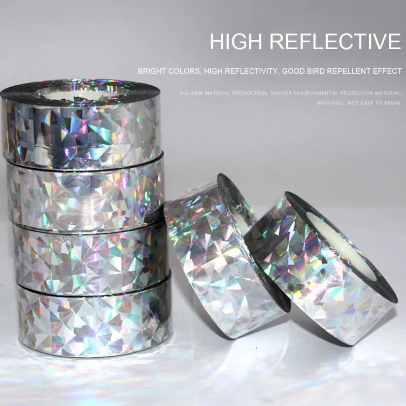 

Scare Tape Holographic Repellent Design Double Sided Reflective Scarecrow Ribbon Bird Deterrent Tapes