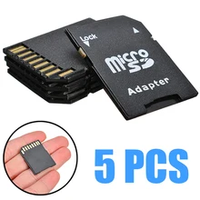 5pcs TF to Micro SD MicroSDHC Flash Memory Card Adapter Smart Phones Tablet Memory Stick for Computer Internal Storages