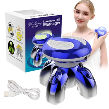 

Mini Electric Massager Handheld Body Vibrating Massage USB Rechargeable Portable Therapy Tool with Led Light Gift Box