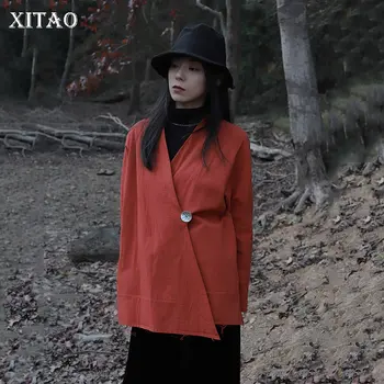 

XITAO Women Clothes 2020 Spring New Vintage A Buckle Japanese Kimono Fashion Loose Plus Size Women Blazers and Jackets DMY2580