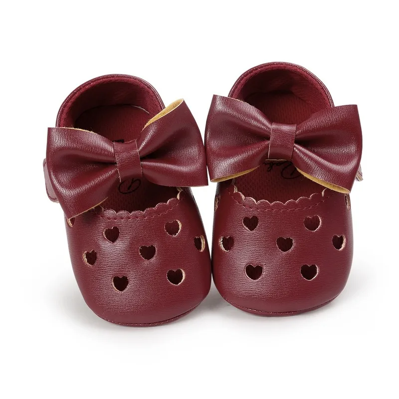 

Infant Baby Girl Shoes Non-slip Anti-skip Butterfly-knot Love heart Breathable Hollow Toddler Girl Shoes Newborn Footwear