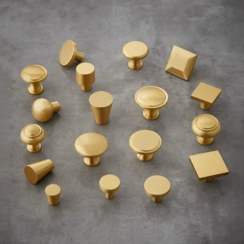 

Brass Door Knobs and Handles for Cabinet Kitchen Cupboard l Simple Nordic Furniture Handles Copper Drawer Pulls Round