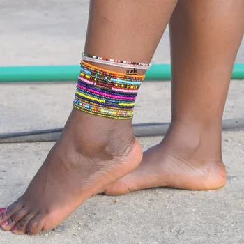 

Bohemian Summer Colorful Beads Handmade Beaded Anklet For Women Adjustable Colorful Anklet Bracelet On The Leg Foot Jewelry