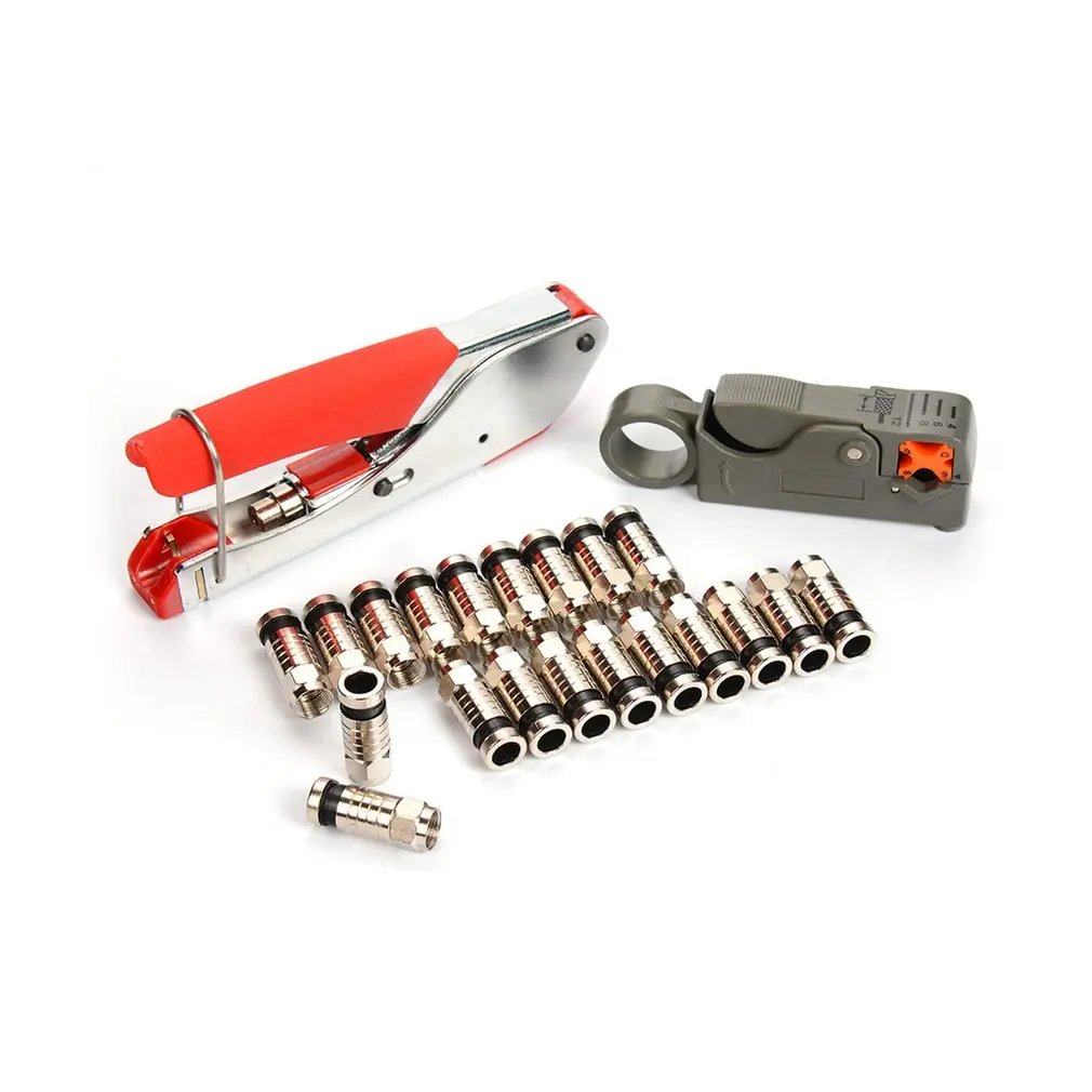 

Cable Plier Crimper Stripping Crimping Pliers With Compression Connectors Coaxial Cable Manual Crimping Tool Set Kit