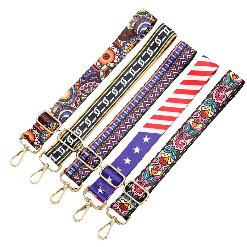Fashion Nylon Colored Belt Bags Strap Accessories for Women Gifts Adjustable Shoulder Handbag Rainbow Strap Decorative Bags