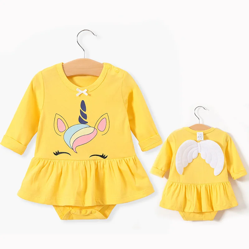 

Infant Triangular Crawling Clothes Spring And Autumn Baby Cool Onesie Newborns Long Sleeve Pure Cotton Cartoon Onesie