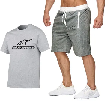

2020 New sport Men Sets jogging shorts Summer men's Cropped T Shirt Trousers Casual Suits Short sleeve Sportswear Mens Clothing
