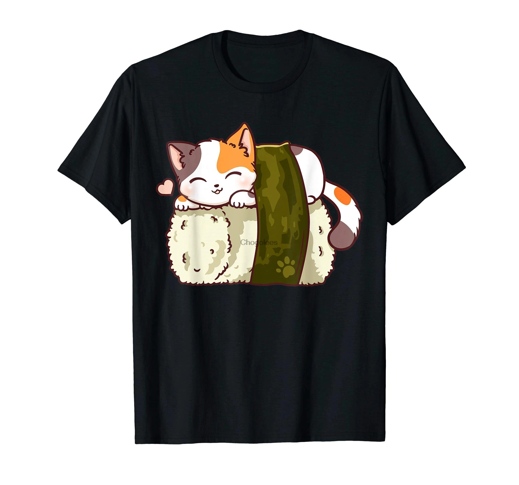 Японская футболка Kawaii Anime Neko с изображением кота суши | Мужская одежда