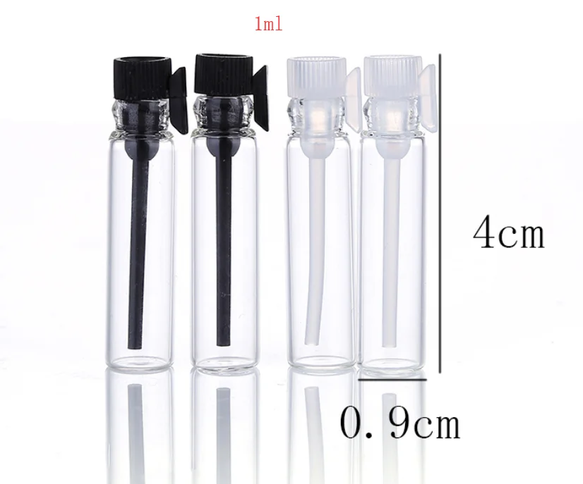 Enslz 1ml 100Pcs Mini Sample Cute Glass Travel Oil Perfume Bottle