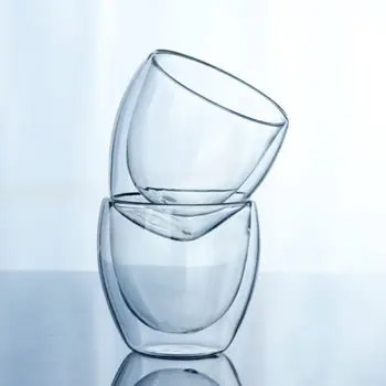 

150/250/350/450ML Heat-resistant Double Glass Double Wall Transparent Coffee Cups Insulate Office Juice/Tea /Coffee Beer Glass