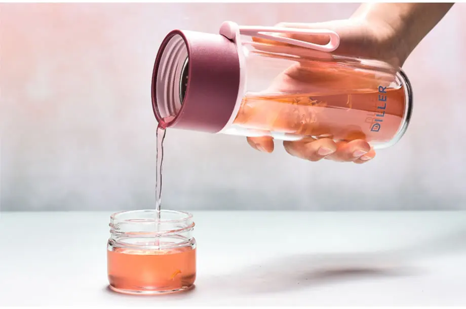Портативная стеклянная бутылка для воды с двойными стенками Стеклянная бутылка для воды с ситечком для чая фильтр для заварки чая дорожная герметичная посуда для напитков
