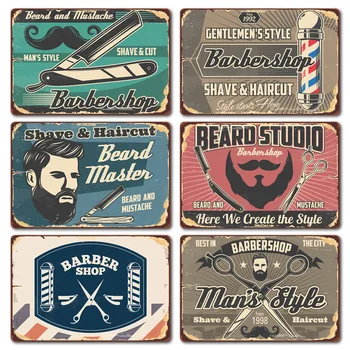 

Barber Metal Sign Plaque Metal Vintage Retro Barber Shop Signs Wall Decor Iron Painting Metal Wall Art Barber Decor Tin Sign