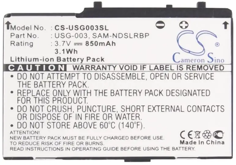 Аккумулятор cameron sino 850 мА/ч для NINTENDO DS Lite C/USG-A-BP-EUR игровой блок PSP NDS аккумулятор