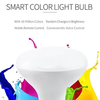 

Voice Control WiFi Remote Bedroom Smart Bulb Home Adjustable Brightness Living Room Color Changing Portable LED RGB Dimmable
