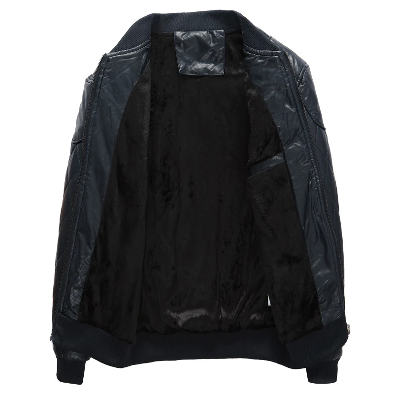 Winter New Men's PU Leather Jacket Stand Collar Thick Warm Clothing Slim Fits Male Parkas Fashion Motorcycle Leather Coats,15611