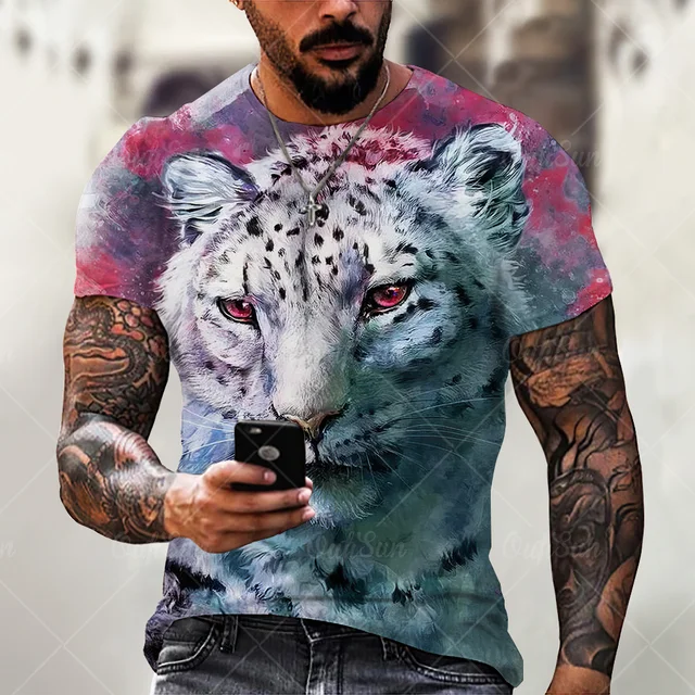 Fashion Trend 3D printing Tiger Men  T-Shirt Casual O-Neck Summer Selling Short Sleeve Oversized T-Shirt Comfortable StreetTops OFSM-00866
