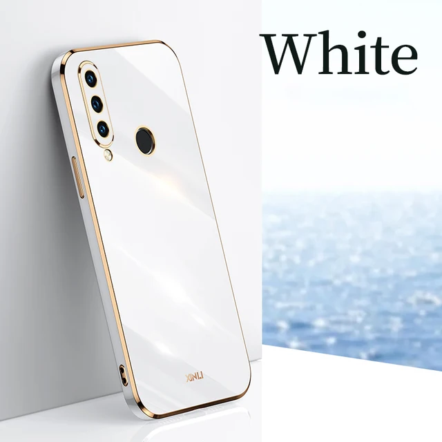 Square Plating Back Cover Case for Huawei P30 Lite Nova 4E Honor 20 S Russia Soft Silicone Mobile Phone Funda P 30 Honor20 20S White no Holder