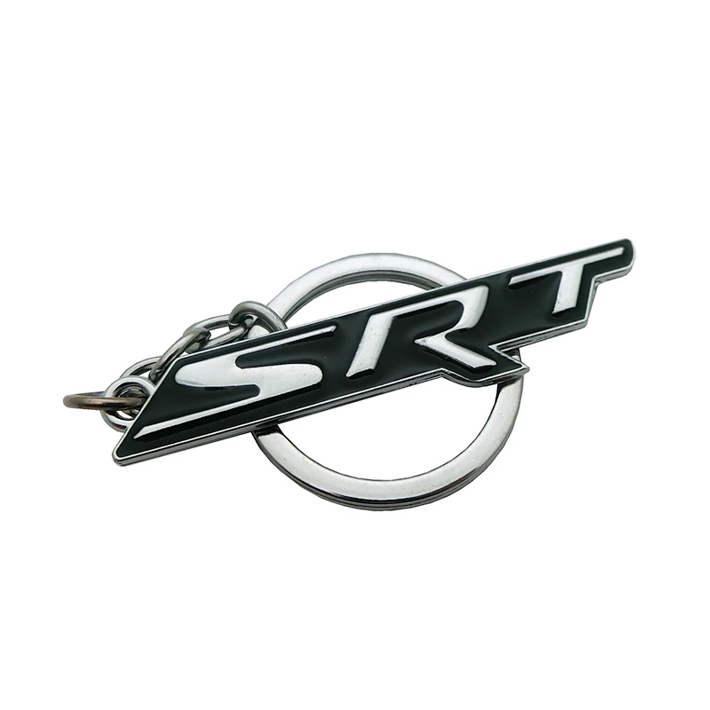 1 шт. автомобильный Стайлинг SRT логотип автомобильный брелок цепочки кольца для ключей для SRT 6 8 10 Dodge зарядное устройство Chrysler Jeep Grand Cherokee Wrangler - Название цвета: Черный