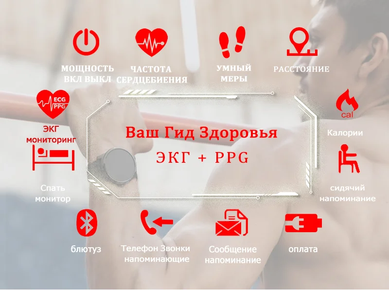 Смарт-часы спортивные фитнес-активности ЭКГ PPG кровяное давление монитор сердечного ритма браслет IP67 водонепроницаемый браслет для IOS Android