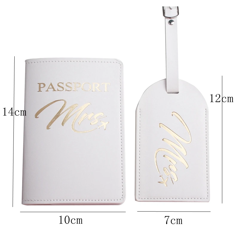 Solid MR MRS Passport Cover Luggage Tag Couple wedding Passport Cover Case set Letter Travel Holder CH26LT45 leather wallet wallet card holder card holder credit card holder credit card wallet business card holder passport holder