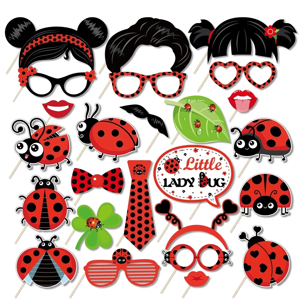 25pcs Spring Little Ladybug Insect Kids Baby Shower Birthday Party Photo Booth  Prop Photobooth Props Wild One Party Decorations - Photobooth Props -  AliExpress