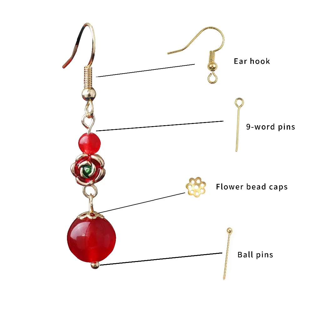 Schmuck Herstellung Kit Reparatur Werkzeug Geöffnete Sprung-Ring/Karabiner/Schwanz Kette/Clip Schnalle/Ohrring Haken set DIY Ohrringe Materialien – Detail 5