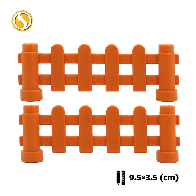 Big Building Block City Farm Architecture Accessories Fence Pillar Bridge Ladder Compatible Big Brick DIY Toys For Children Gift Brown fence