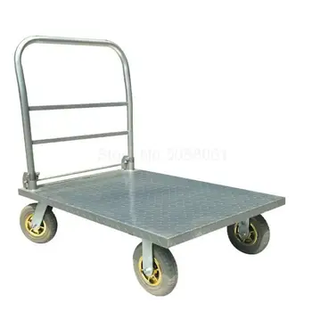 

Trolley pull goods folding flatbed push truck four-wheeled stroller van trailer cart cargo pull truck iron