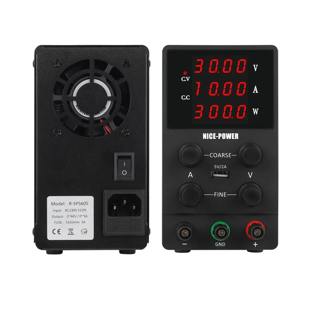 4Digits Switch Lab DC Power Supply Adjustable Digital Display Laboratory Power Source 60V 5A 30V 10A 0.001A 0.01V 0.001W 120V 3A-2