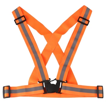 

High Visibility Reflective Safety Belt Jacket for Running Jogging Cycling Vest Orange