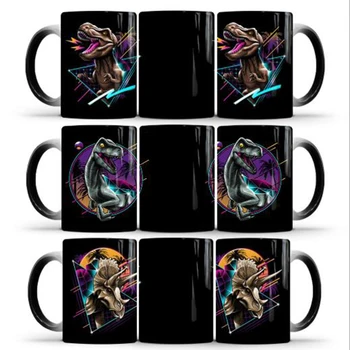 

2020 New Color Changing Mug Dinosaur Lightsaber Heat Reveal Mug Color Change Coffee Cup Sensitive Ceramic Coffe Mug