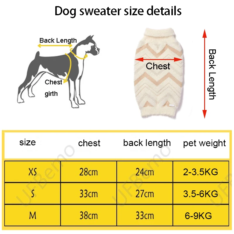 dog sweater size