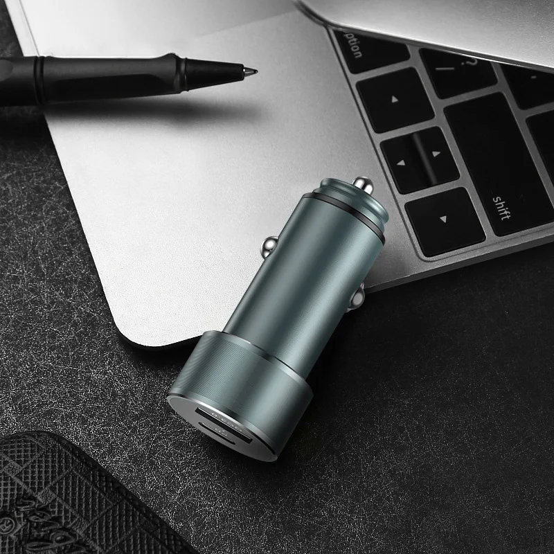 Зарядное устройство для мобильного телефона samsung iPhone s Dual usb type-C Quick Charge 3,0 Переходник usb для зарядки в машине 6A автомобильное металлическое зарядное устройство