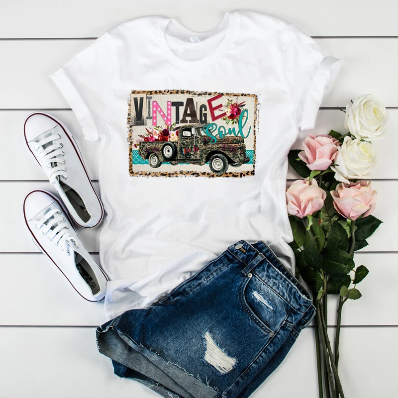Женская графическая футболка с акварельным принтом, Женская Винтажная футболка с изображением мира, компаса, камеры, цветов, женская футболка