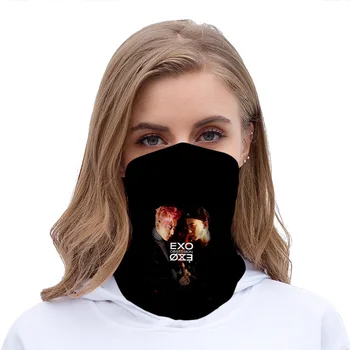 

2020 Korean Men's Exo Peripheral 3D Color Print Men's Viscose Fiber Multi-function Scarf Magic Mask Customizable KPOP Adult Wild