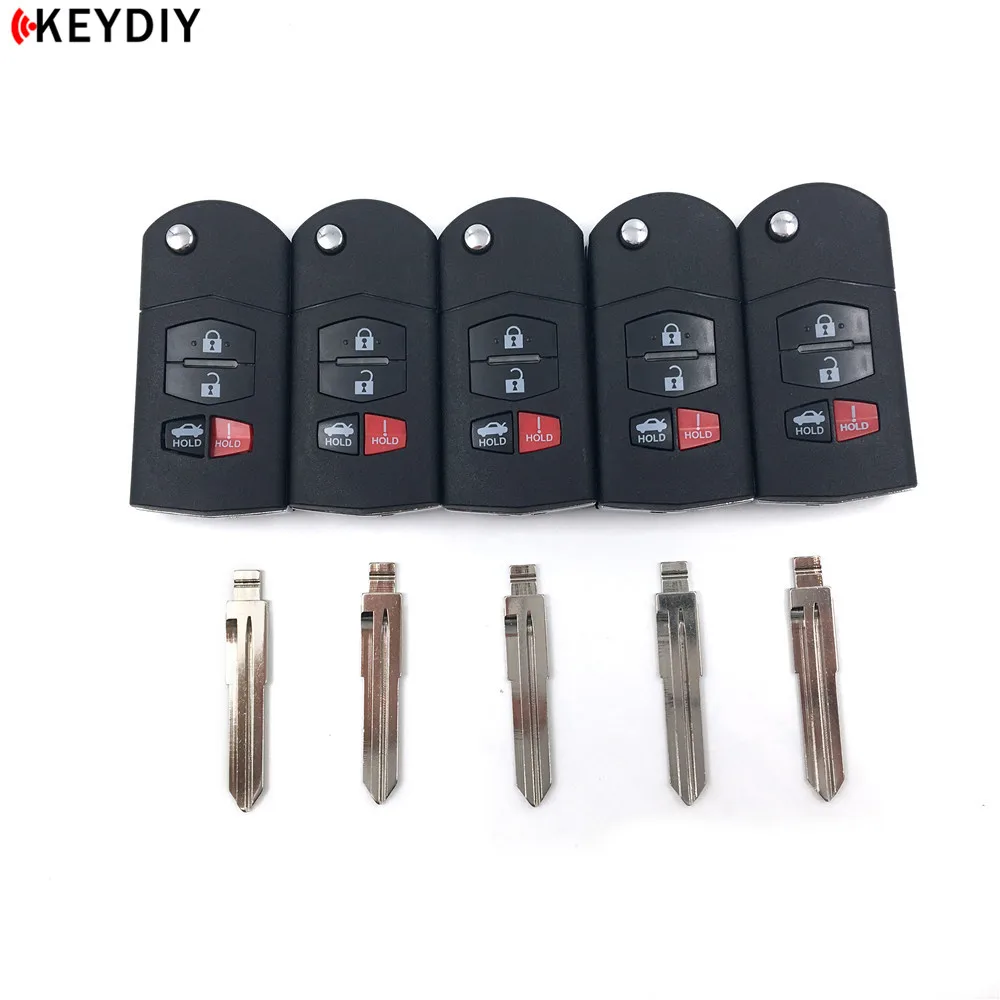 5 шт. KEYDIY KD900 серии B удаленного Управление B14-2 с 5 шт. № 09/14/27 ключа для Mazda - Цвет: B14-4 with 09 blade