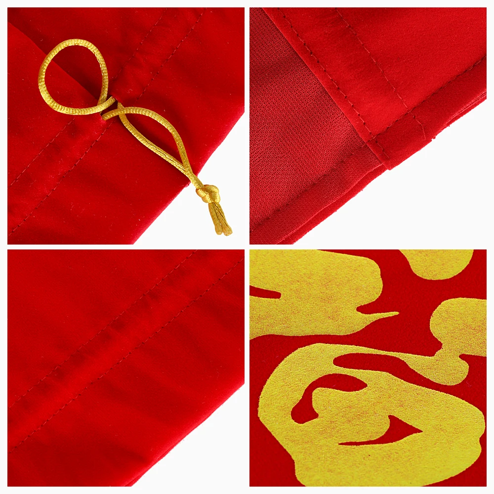 20pcs/lot 10x12, 11x15, 14x18, 16x20 cm Chinese Fu Red Velvet Drawstring Bags New Year Decor Favors Christmas Package Pouch