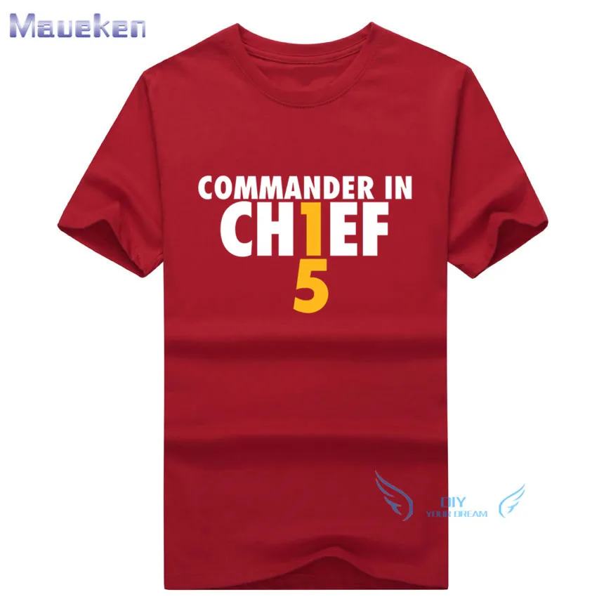2018 Mahomes The Commander T-Shirt Patrick Mahomes Men Short Sleeve 100% cotton O Neck T shirts for fans gift