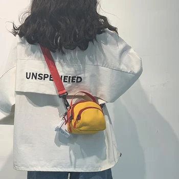 

Canvas Small Bag Women Casual Cute Shoulder Messenger Cloth Bag Fashionable Yellow Black White Handbags