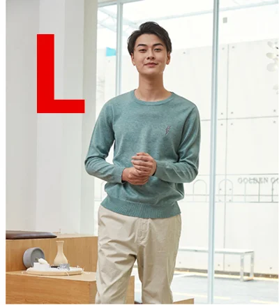 XiaoMi PROEASE трикотажная рубашка с круглым вырезом мужские мягкие удобные теплые три-Ди мужские Необычные Модные свитера с вышивкой - Цвет: green L