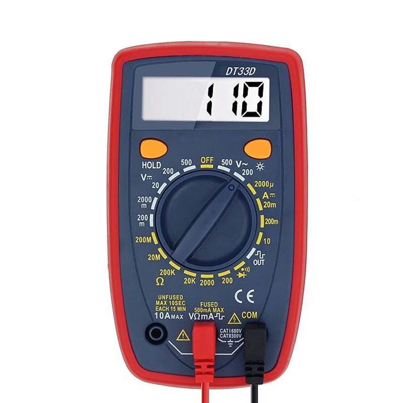 EASY-DT33D мультиметр AC DC напряжение ЖК-цифровой мультиметр Измеритель сопротивления диод тестер