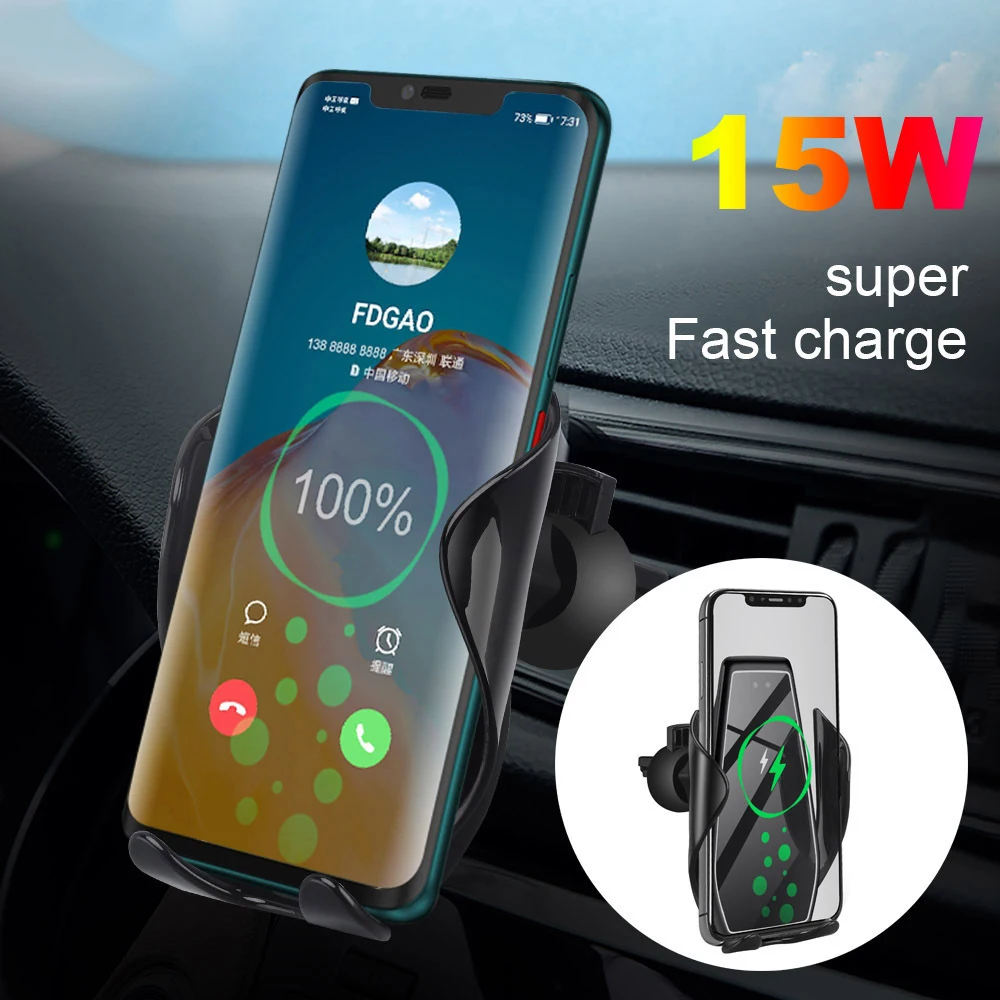 

15W Qi Wireless Charger For iPhone 11 Pro Xs Max X Xr 8 Induction Fast Wireless Charging Pad For Samsung S20 Xiaomi mi 9