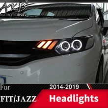 Передняя фара для автомобиля Honda Jazz- пригодный головной светильник s туман светильник s дневные ходовые светильник DRL H7 светодиодный Bi ксеноновые лампы для вагонетки с противовесом