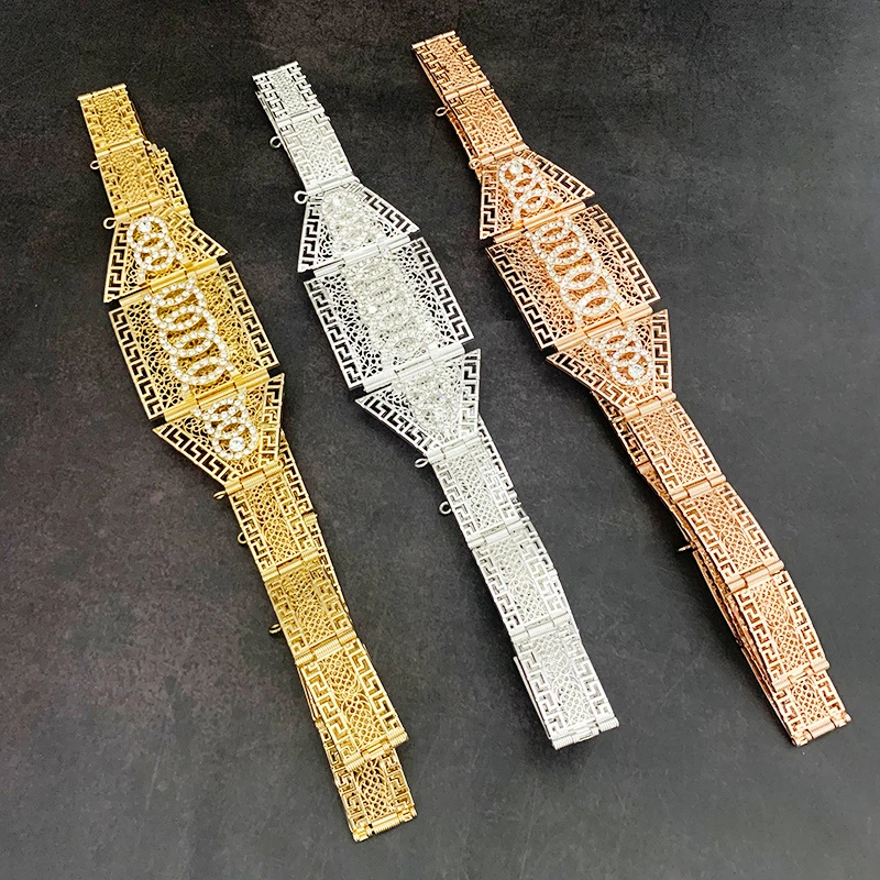 Cinturón elegante marroquí para vestido de boda, cinturón Metal de dorado para mujer, cadena, longitud ajustable|Cinturones de mujer| - AliExpress